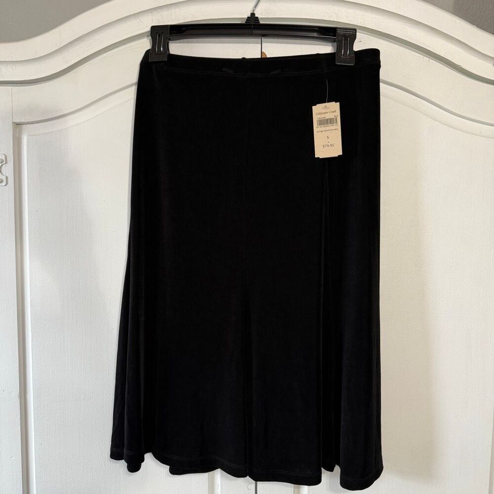 Coldwater Creek,‎ Swingy Travel Knit Skirt, Black, Size Small(8)